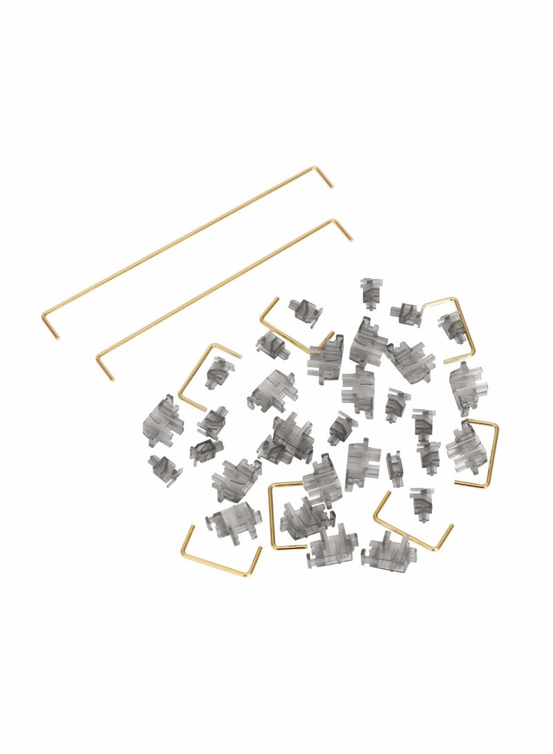 Excefore Transparent Smokey Plate Mount Stabilizer, 2U 6.25U Gold-Plated Wires Compatible with Cherry MX Plate Stabilizers, Smokey Plate Stabs 80% Keyboard Kit - Image 2