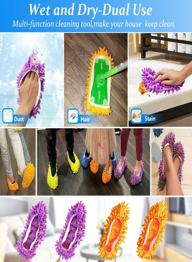 BAIDOON 4 Pcs Shoes Cover Dust Duster, Washable Mop Slippers Shoes for Floor Cleaning, Reusable Microfiber Duster Mops for House, Office, Bathroom, Kitchen Cleaning (2Pairs) - Image 5