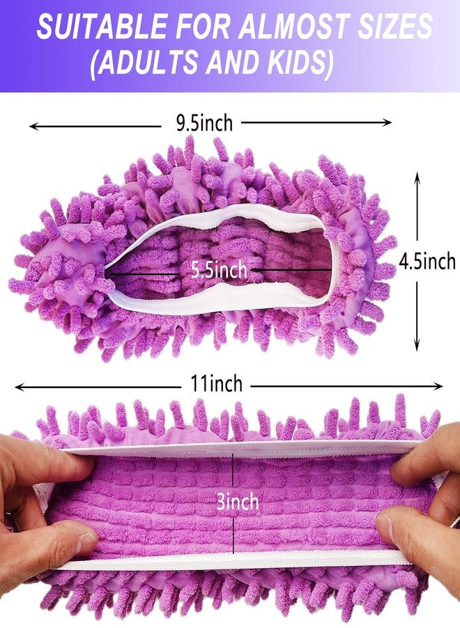 BAIDOON 4 Pcs Shoes Cover Dust Duster, Washable Mop Slippers Shoes for Floor Cleaning, Reusable Microfiber Duster Mops for House, Office, Bathroom, Kitchen Cleaning (2Pairs) - Image 2