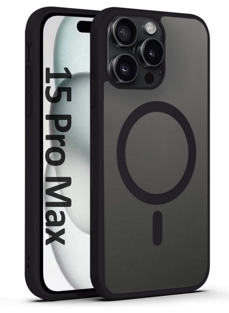 CATANES Magnetic Slim Protective Case for iPhone 15 Pro Max - with Wireless Charging Support - Black - Image 1