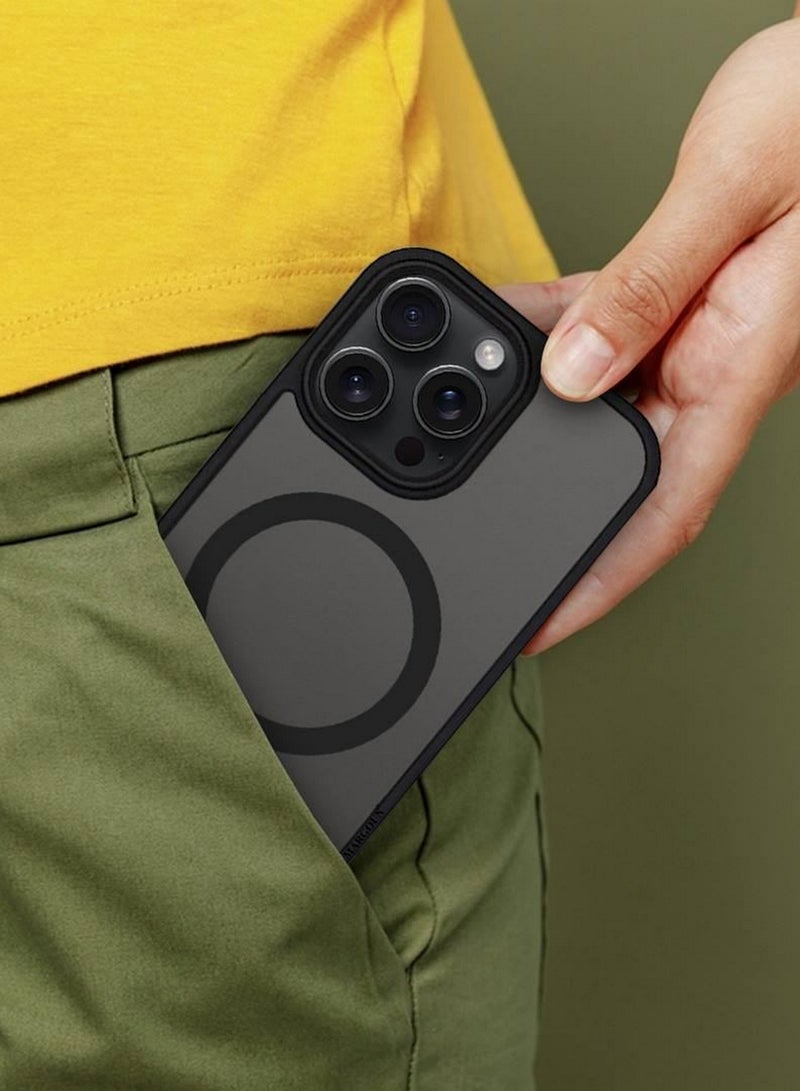 CATANES Magnetic Slim Protective Case for iPhone 15 Pro Max - with Wireless Charging Support - Black - Image 2