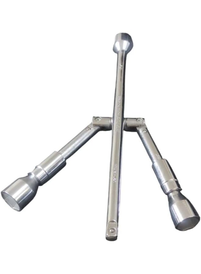 مفتاح عجل العقرب القابل للطي - مفتاح صليبة حديد شديد التحمل - تصميم صغير الحجم قابل للطي لتغيير إطارات السيارات والشاحنات - أداة احترافية لفك الصواميل - Image 1