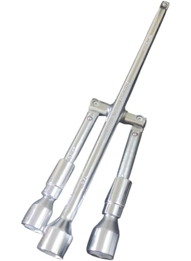 مفتاح عجل العقرب القابل للطي - مفتاح صليبة حديد شديد التحمل - تصميم صغير الحجم قابل للطي لتغيير إطارات السيارات والشاحنات - أداة احترافية لفك الصواميل - Image 2