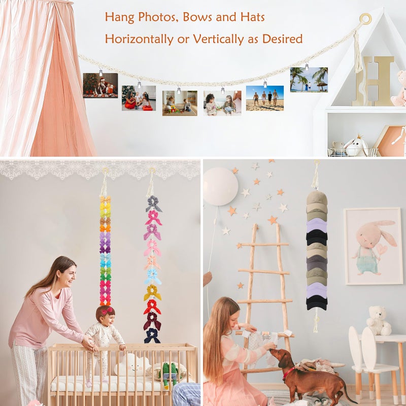 LONCHDAN 80" 2 Pack Cotton Hanging Storage Chain for Stuffed Animals Storage with 40 Metal Clips Stuffed Animal Organizer Chain for Wall Corner Nursery Play Room - Image 4