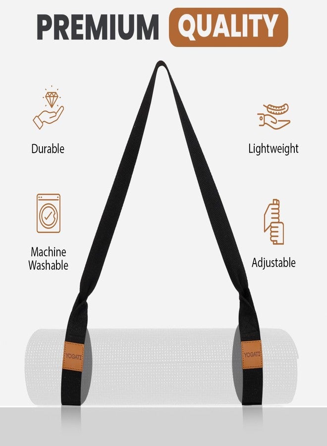 YOGATI® Yoga Mat Straps for Carrying | Adjustable Cotton Yoga Strap for Carrying Mats | Fits Standard and Thick Yoga or Pilates Matt | Practical & Perfect Yoga Mat Carrying Strap Design that Lasts - Image 4