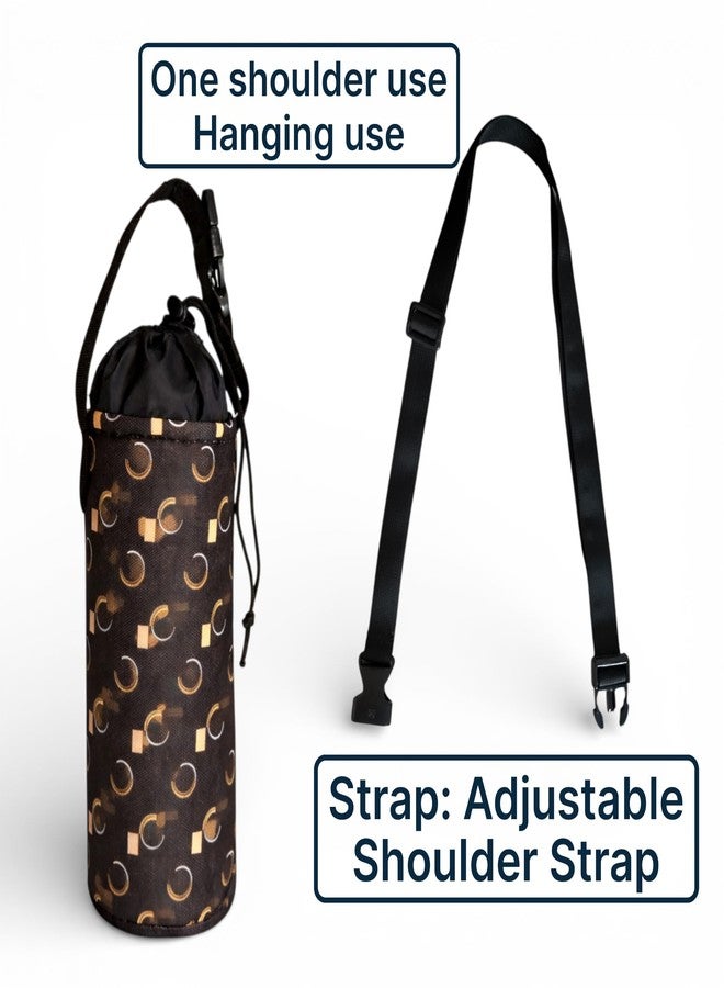 DHARMATMAJ Adjustable Water Bottle Carrier Bag with Shoulder Strap, Portable Bottle Cover Sleeve, Lightweight Travel Bottle Holder for Kids & Adults, Picnic, School, Hiking - Image 5