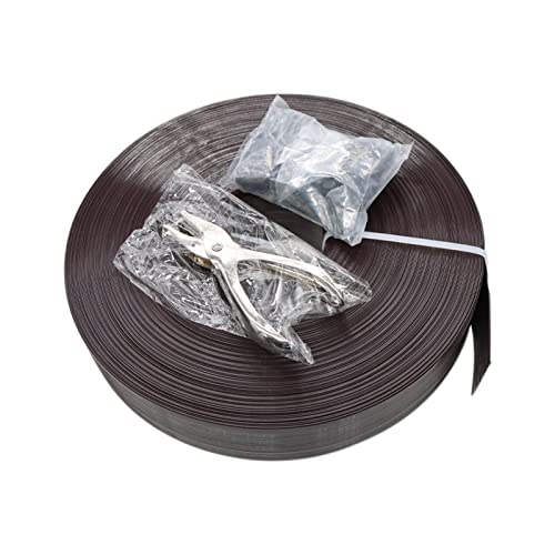 Qlvily Chain Link Fence Privacy Tape, 246ft x 0.15ft Chain Link Fence Slats, Fence Covering Privacy, Brown (200PCS Button + Puncher Included) - Image 5