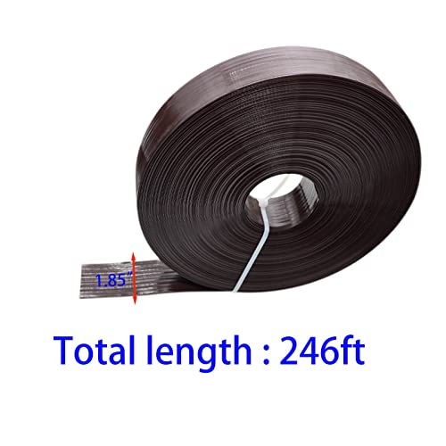 Qlvily Chain Link Fence Privacy Tape, 246ft x 0.15ft Chain Link Fence Slats, Fence Covering Privacy, Brown (200PCS Button + Puncher Included) - Image 2