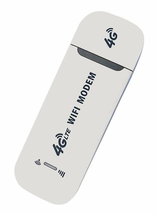SYOSI - Portable USB Wifi Dongle 4G USB Modem WiFi Router USB Dongle 150Mbps with SIM Card Slot Car Hotspot Pocket Mobile WiFi (White) - Image 1
