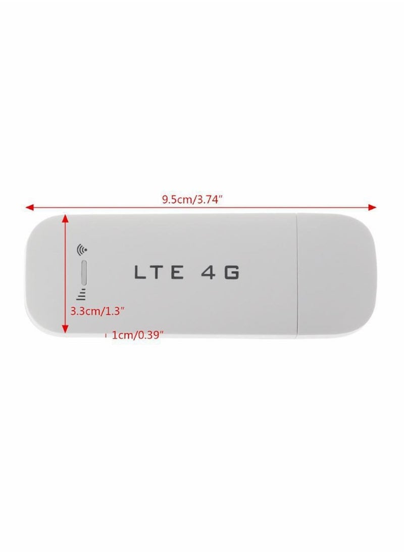 SYOSI - Portable USB Wifi Dongle 4G USB Modem WiFi Router USB Dongle 150Mbps with SIM Card Slot Car Hotspot Pocket Mobile WiFi (White) - Image 1