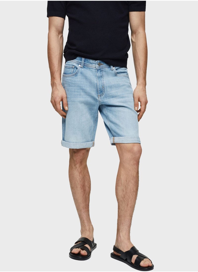Mango Man - Casual Slim Fit Barmuda Shorts - Image 1