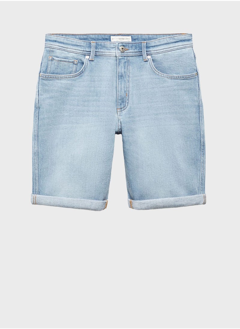 Mango Man - Casual Slim Fit Barmuda Shorts - Image 1