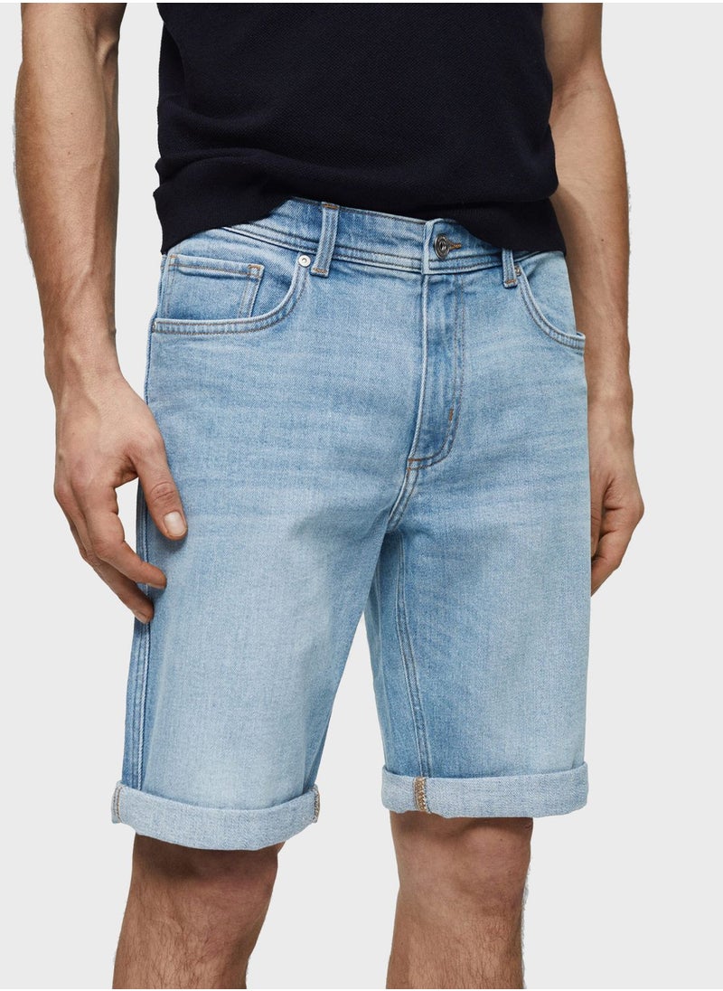 Mango Man - Casual Slim Fit Barmuda Shorts - Image 1