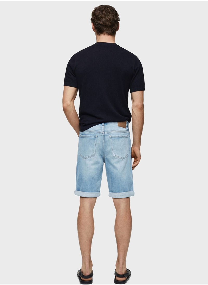 Mango Man - Casual Slim Fit Barmuda Shorts - Image 1