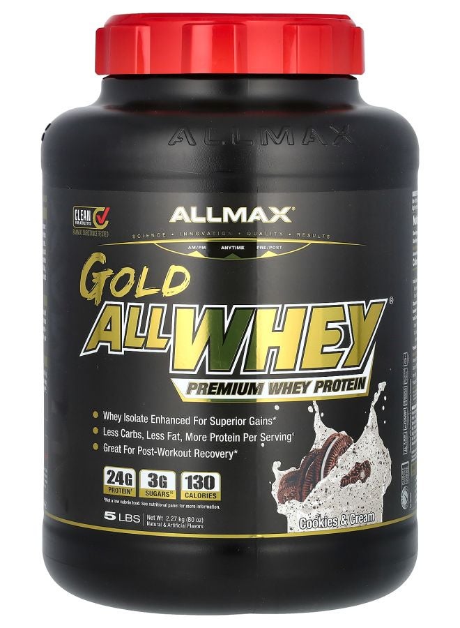 Allmax GOLD ALLWHEY® Premium Whey Protein Cookies & Cream 5 lbs (2.27 kg)