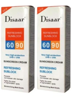 2pcs Disaar Refreshing Sunblock Sunscreen Cream SPF 90 , 80Ml