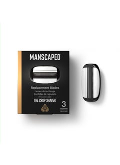 manscaped MANSCAPED The Crop Shaver Replacement Blades Mens 3Blade Stainless Steel Groin Hair Razor Cartridges with Pivoting Head Micro Comb Bar Wide Lubrication Strips 3Pack 