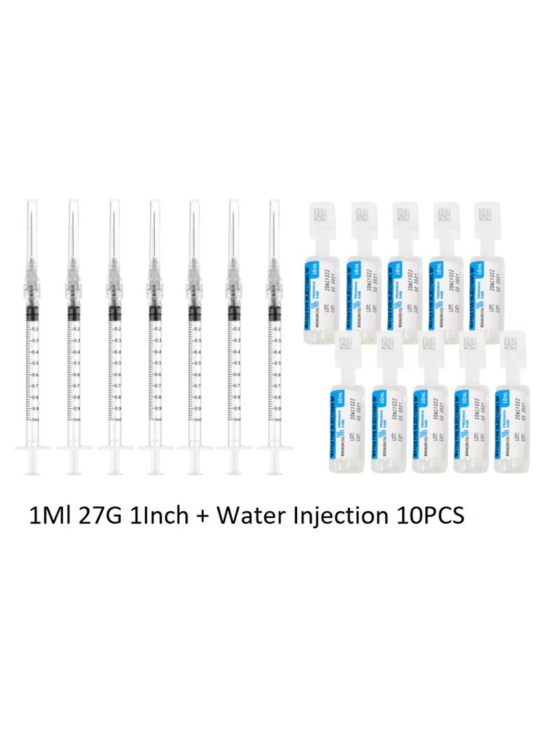 1ml 27G Luer-Slip Syringe with 10ml Water for Injection | Sterile Disposable Syringe Set