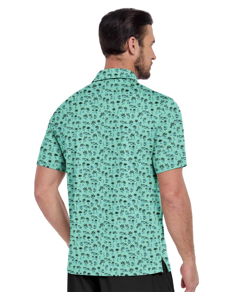ZITY Men's Golf Shirts Short Sleeve Moisture Wicking Performance Print Patterns Casual Collared Golf Polo Shirt for Men - Image 2