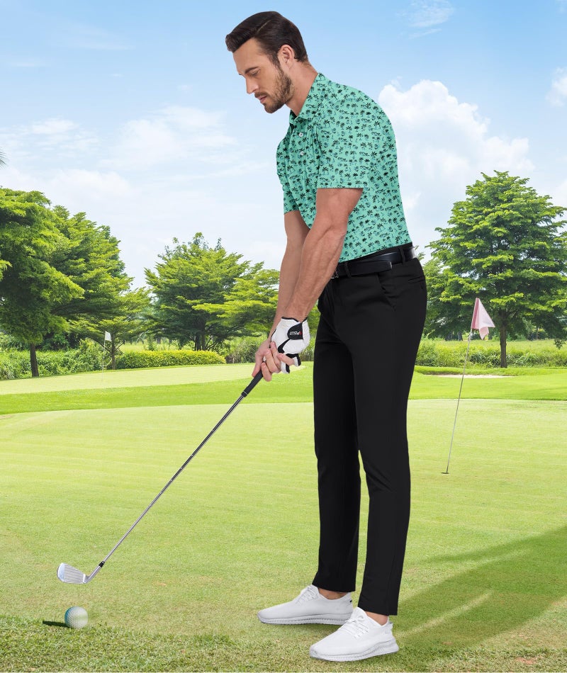 ZITY Men's Golf Shirts Short Sleeve Moisture Wicking Performance Print Patterns Casual Collared Golf Polo Shirt for Men - Image 3