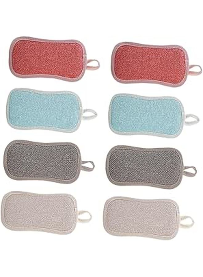 8Pcs Kitchen Sponge Non Scratch Dish Scrub Pads Strong Absorption Quick Dry Lake Grey - Image 1