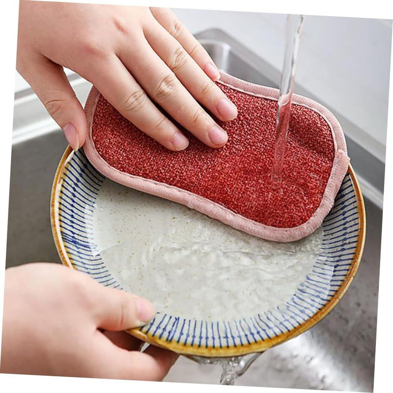 8Pcs Kitchen Sponge Non Scratch Dish Scrub Pads Strong Absorption Quick Dry Lake Grey - Image 4