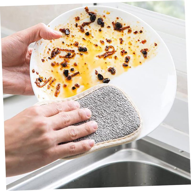 8Pcs Kitchen Sponge Non Scratch Dish Scrub Pads Strong Absorption Quick Dry Lake Grey - Image 3
