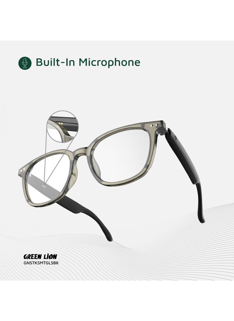 GREEN LION GL-SG6 Stockholm Smart Glasses / Play & Pause / Answer & Reject Calls / Photochromic, Polarized & Anti-Blue Lens / Built-in Microphone / UV400 Protection / Voice Assistant / Remote Camera / Touch Control / TWS Function - Black  - Image 5