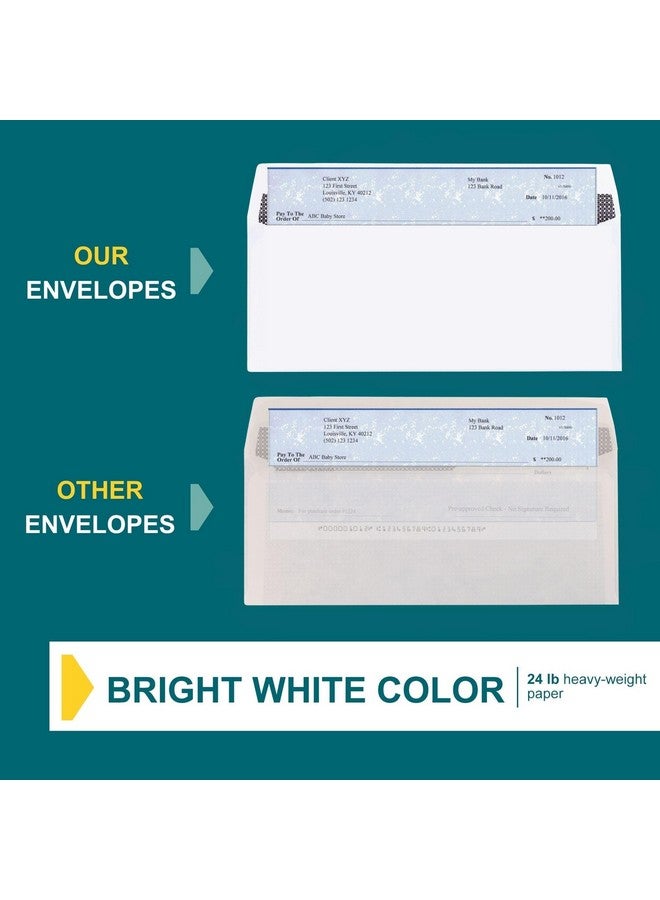 EnDoc 8 Double Window Envelopes Self Seal Security Check Envelopes 100 Count 8 5/8 X 3 9/16 Inches Designed For Quickbooks Checks Computer Printed Checks Privacy Tinted Business Envelopes - Image 5