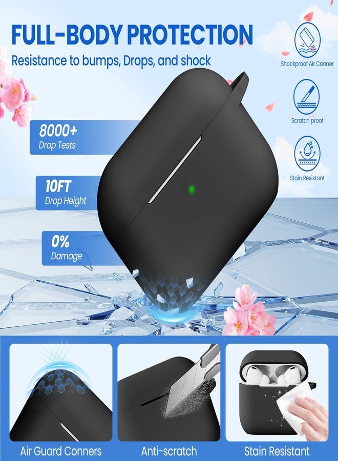 Olytop Case for Airpods Pro 3 Cover for Men Women Girl, Compatible Airpods Pro 3rd Generation Case, Soft Silicone Apple iPod Pro 3 Gen Protective Cover Skin with Keychain Cleaner Pen,Black - Image 3