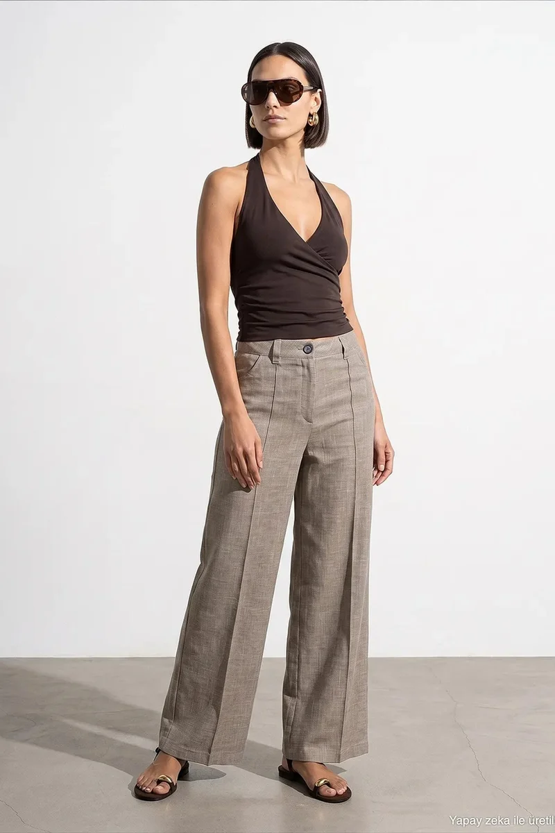 Dilvin Coffee Brown DILVIN Nylon Elastane Blouse for Women | Best Price UAE