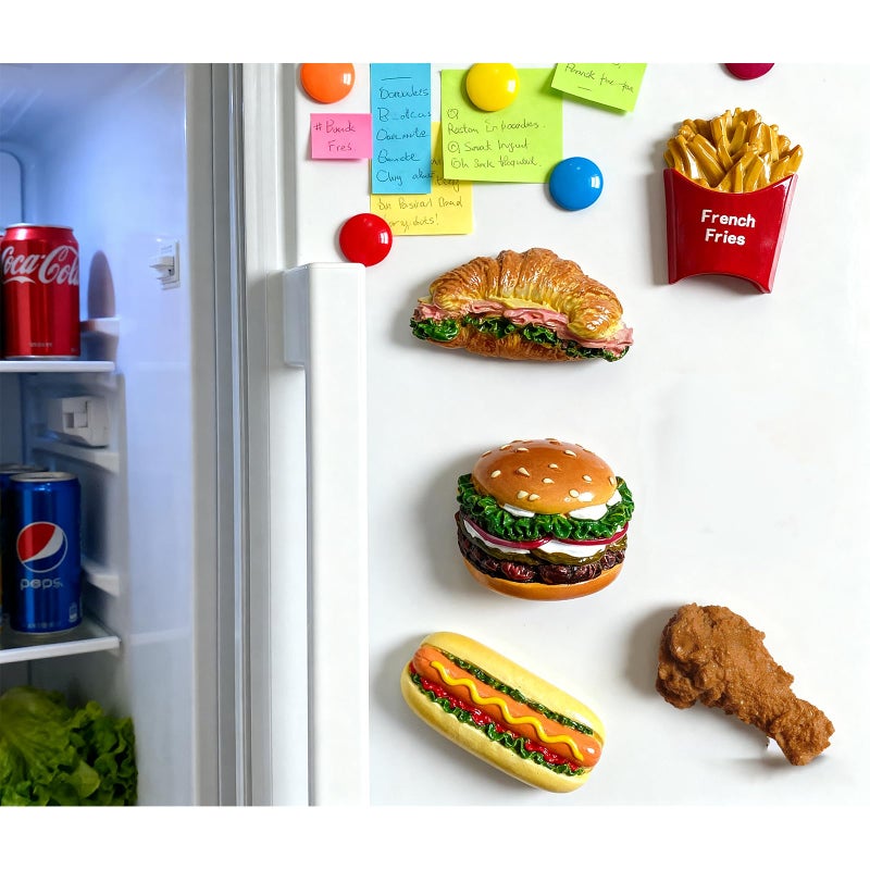 O-FarFarm Cute Food Fridge Magnets(5pcs) - Adorable Kitchen Decor, Handmade Painted Resin Refrigerator Magnets for Home Office Dorm Decor,Non-Toxic Collectible Souvenir Gift Fridge Magnets for Kids - Image 4