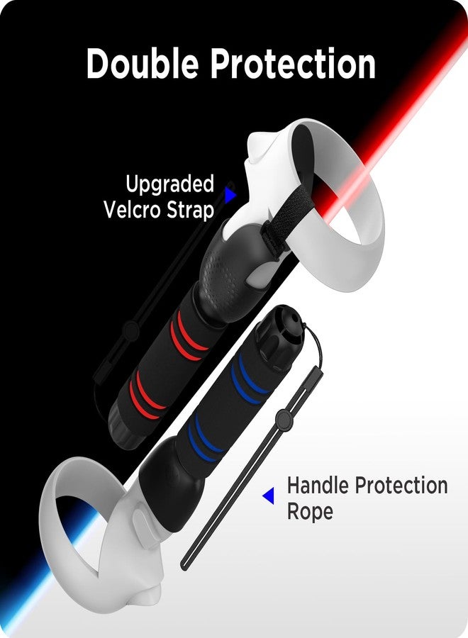 YOGES 2 in 1 Dual Handle for Beat Saber Controller Grips compatible with Oculus / Meta Quest 2, Assembled Soft & Comfortable Firmly Install with Extension Grips for Enhance Beat Saber Game Experience - Image 3