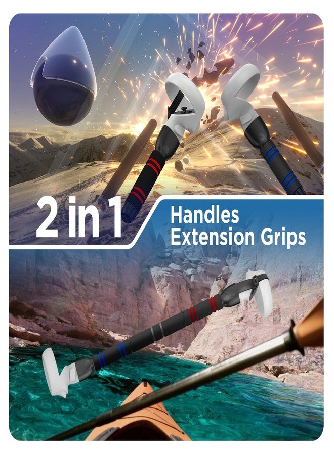 YOGES 2 in 1 Dual Handle for Beat Saber Controller Grips compatible with Oculus / Meta Quest 2, Assembled Soft & Comfortable Firmly Install with Extension Grips for Enhance Beat Saber Game Experience - Image 5