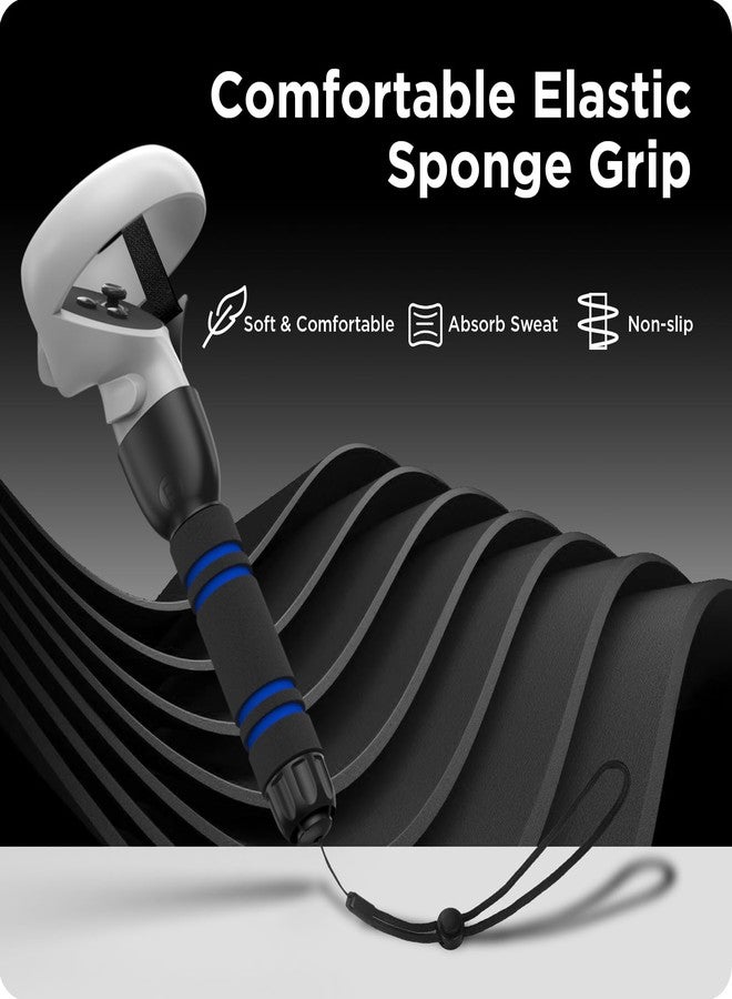 YOGES 2 in 1 Dual Handle for Beat Saber Controller Grips compatible with Oculus / Meta Quest 2, Assembled Soft & Comfortable Firmly Install with Extension Grips for Enhance Beat Saber Game Experience - Image 4