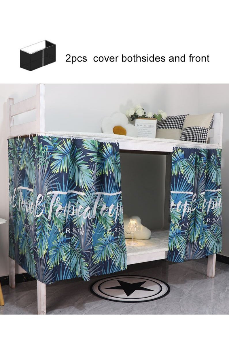 FASHION HOME ستارة سرير بطابقين 2 قطعة قماش مظلل أسود للطلاب الجامعيين في المنزل - Image 1