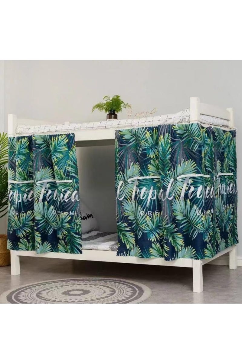 FASHION HOME ستارة سرير بطابقين 2 قطعة قماش مظلل أسود للطلاب الجامعيين في المنزل - Image 2