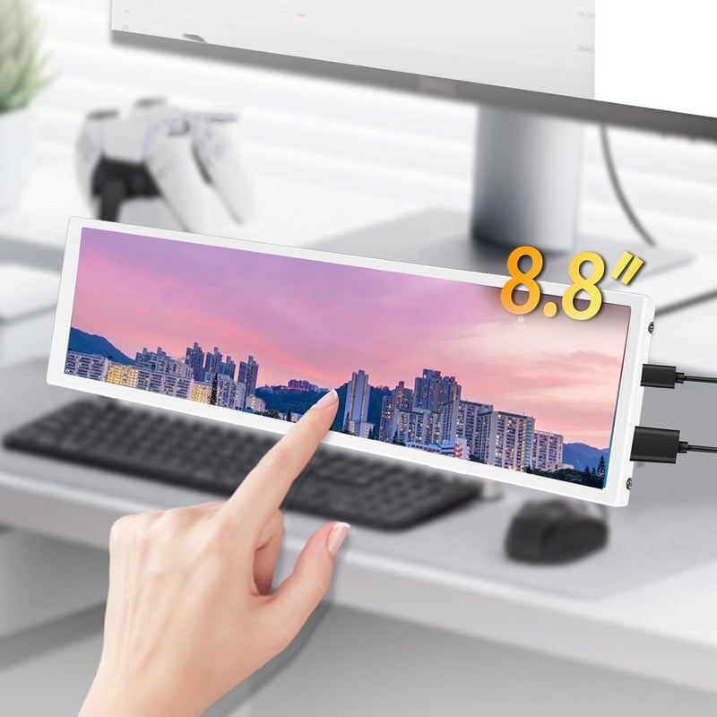 8.8in Portable Touchscreen Display,Computer Secondary Monitor, PC Case Screen 480x1920 5 Point Touch with Dual Speakers 170° Viewing Angle for aida64 - Image 5