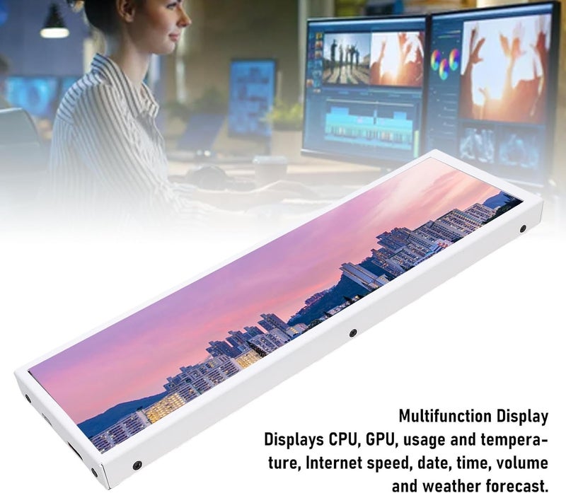 8.8in Portable Touchscreen Display,Computer Secondary Monitor, PC Case Screen 480x1920 5 Point Touch with Dual Speakers 170° Viewing Angle for aida64 - Image 4