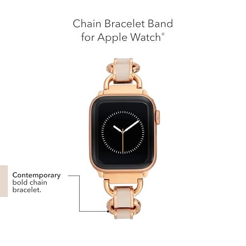 ANNE KLEIN WITHit Anne Klein Fashion Chain Bracelet for Apple Watch, Secure, Adjustable, Apple Watch Replacement Band, Fits Most Wrists (38/40/41mm, Blush and Rose Gold) - Image 3