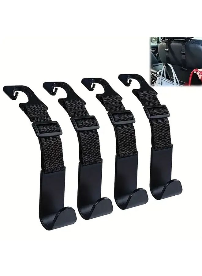 2pc Adjustable Car Seat Headrest Hooks Storage Hangers for Bags Coats Durable PVC Organizer Fits All Vehicles - Image 1