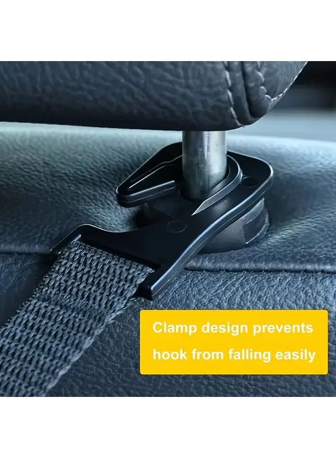 2pc Adjustable Car Seat Headrest Hooks Storage Hangers for Bags Coats Durable PVC Organizer Fits All Vehicles - Image 4