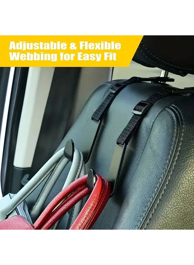 2pc Adjustable Car Seat Headrest Hooks Storage Hangers for Bags Coats Durable PVC Organizer Fits All Vehicles - Image 3