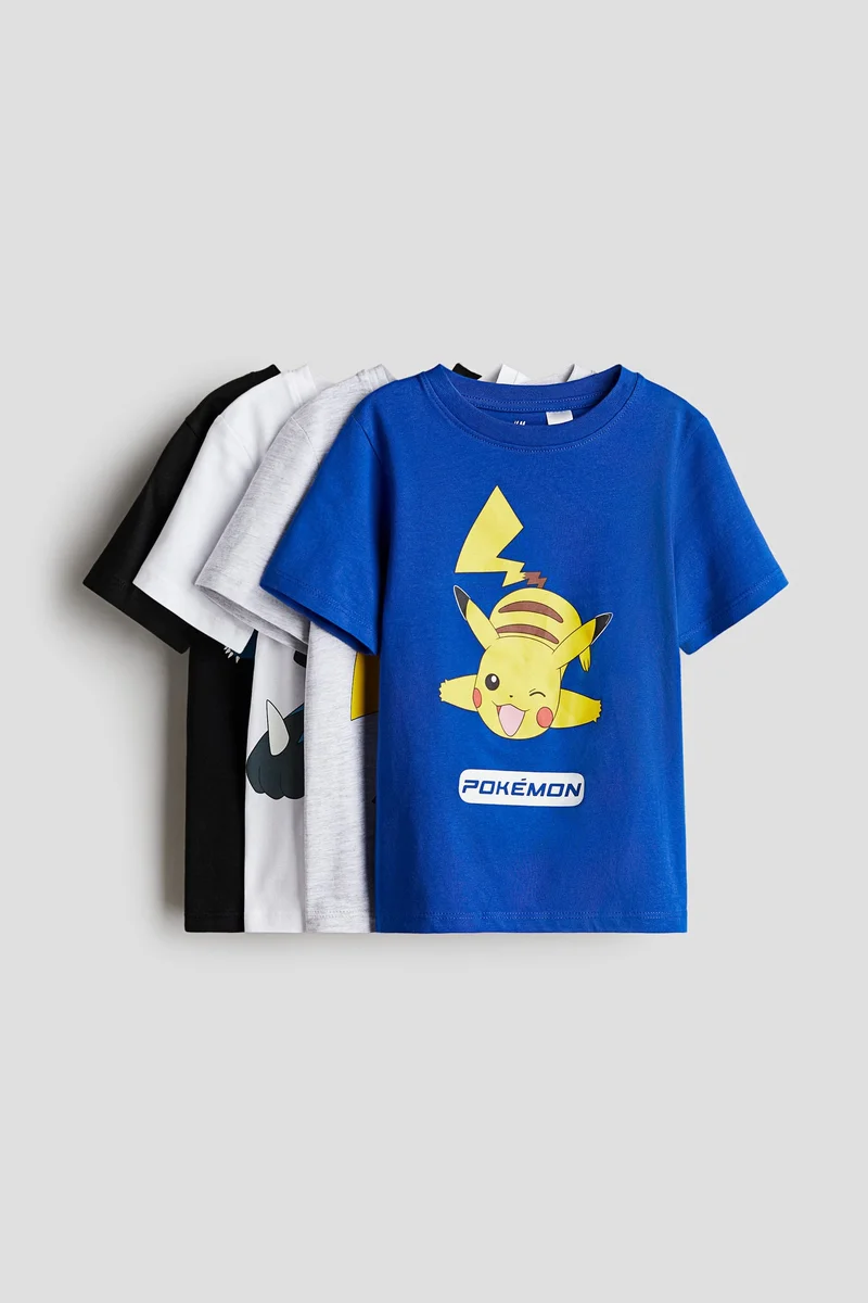 H&M 4-pack printed T-shirts