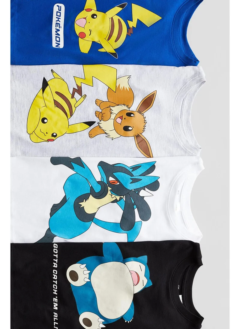 H&M 4-pack printed T-shirts