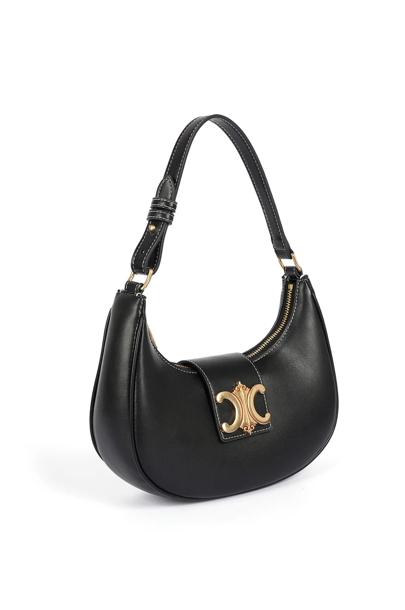Cuple Half-moon shape faux leather shoulder bag
