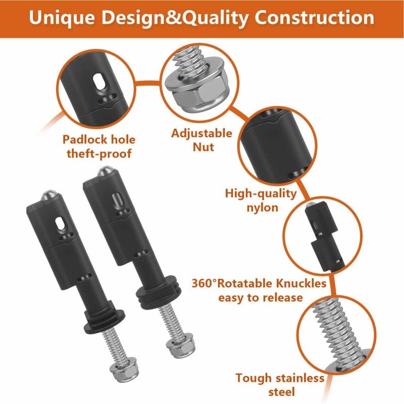 Traction Board Mount: 360 Degree Rotation Knuckle - Theftproof Lockable Pin Durable Nylon Stainless Steel Build for Off Road SUVs Trucks Off-Road Vehicles - Image 4
