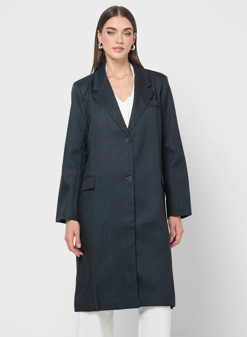 ELLA Striped Over Coat  - Image 1