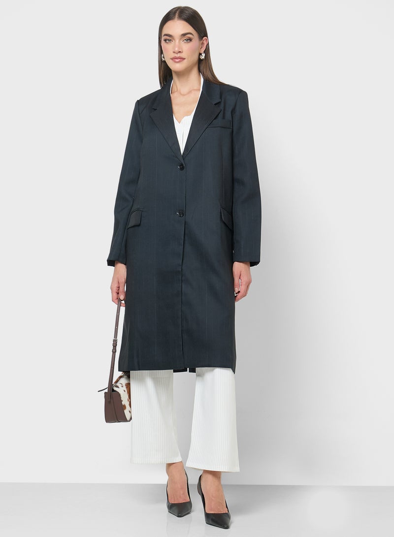 ELLA Striped Over Coat  - Image 4