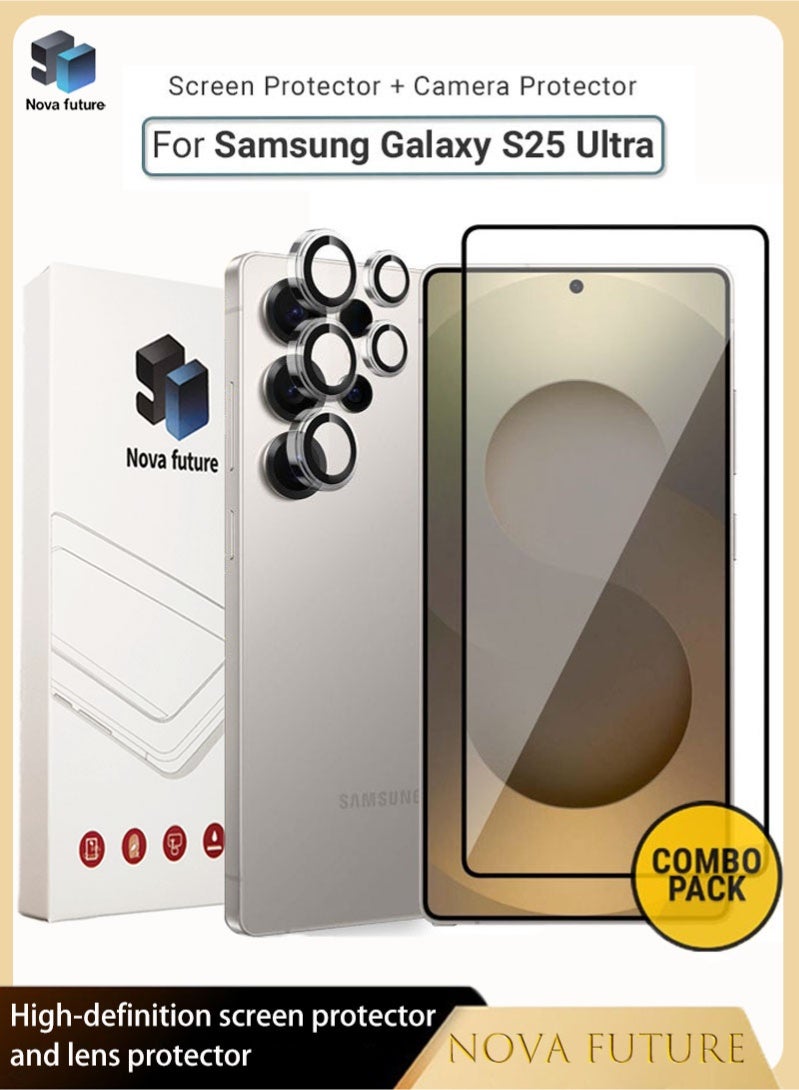 مستقبل نوفا واقي شاشة وكاميرا لهاتف سامسونج جالكسي اس 25 الترا - درع تغطية كاملة عالي الشفافية للحماية من الخدوش والصدمات - واقي الشاشة والكاميرا لهاتف سامسونج جالكسي اس 25 الترا - Image 1